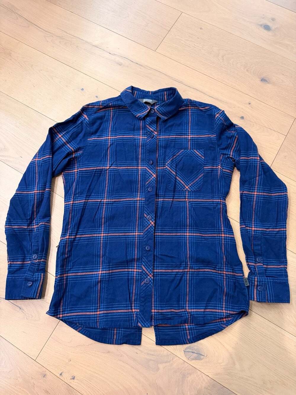 Outdoor Research Women's Sandpoint Flannel Long-Sleeve Shirt Blue Plaid medium